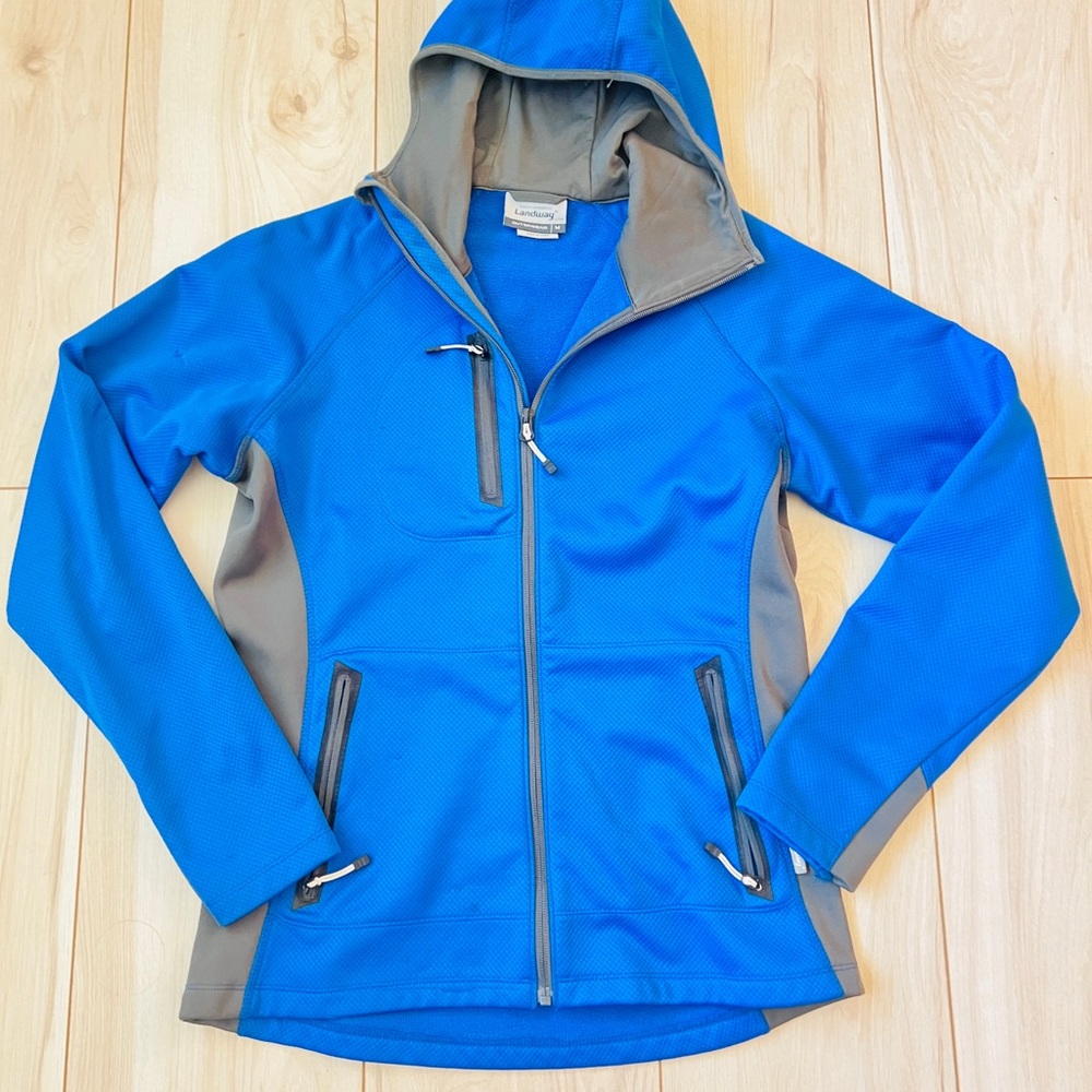 Blue Hooded Performance Jacket - Lands' End